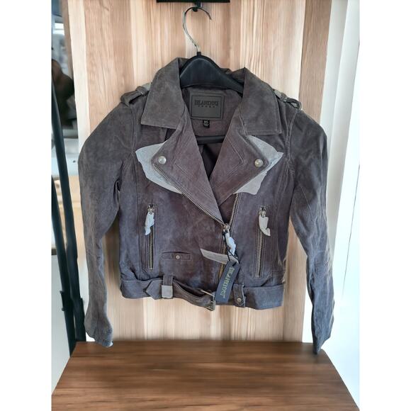 NWT - Blank NYC Suede Motorcycle Jacket in French Grey Size: XS - Picture 2 of 4